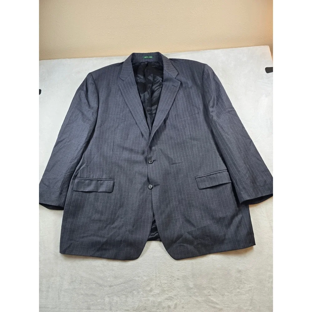 LRL Ralph Lauren Wool Suit Mens 58L 2 Piece Pants 50x31 Big Tall Gray Pinstripe